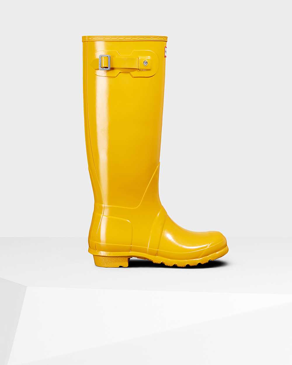 Hunter Original Tall Gloss Women's Rain Boots NZ-38018Z Yellow